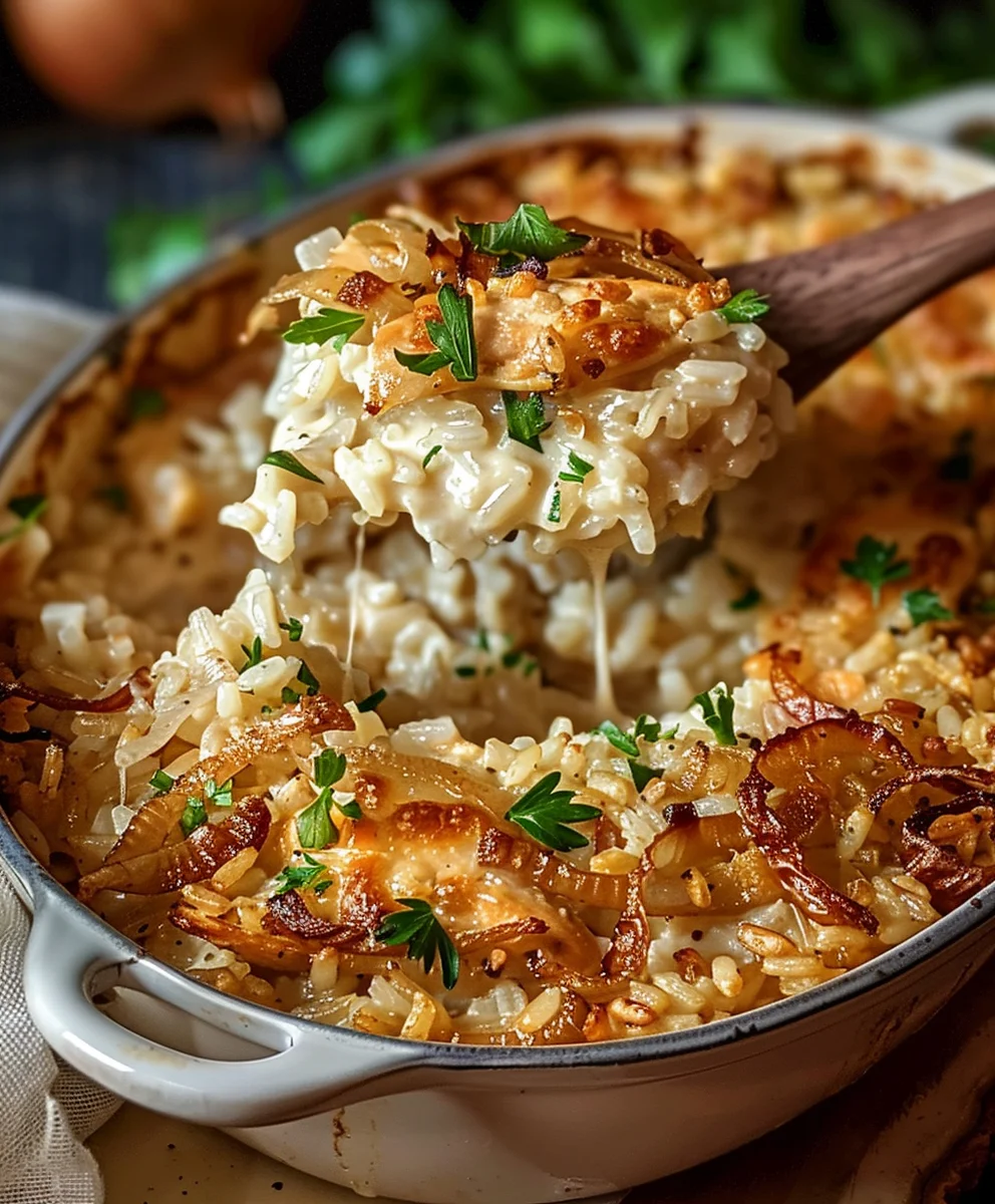 Dein French Onion Hähnchen Reisauflauf: So gut & einfach!