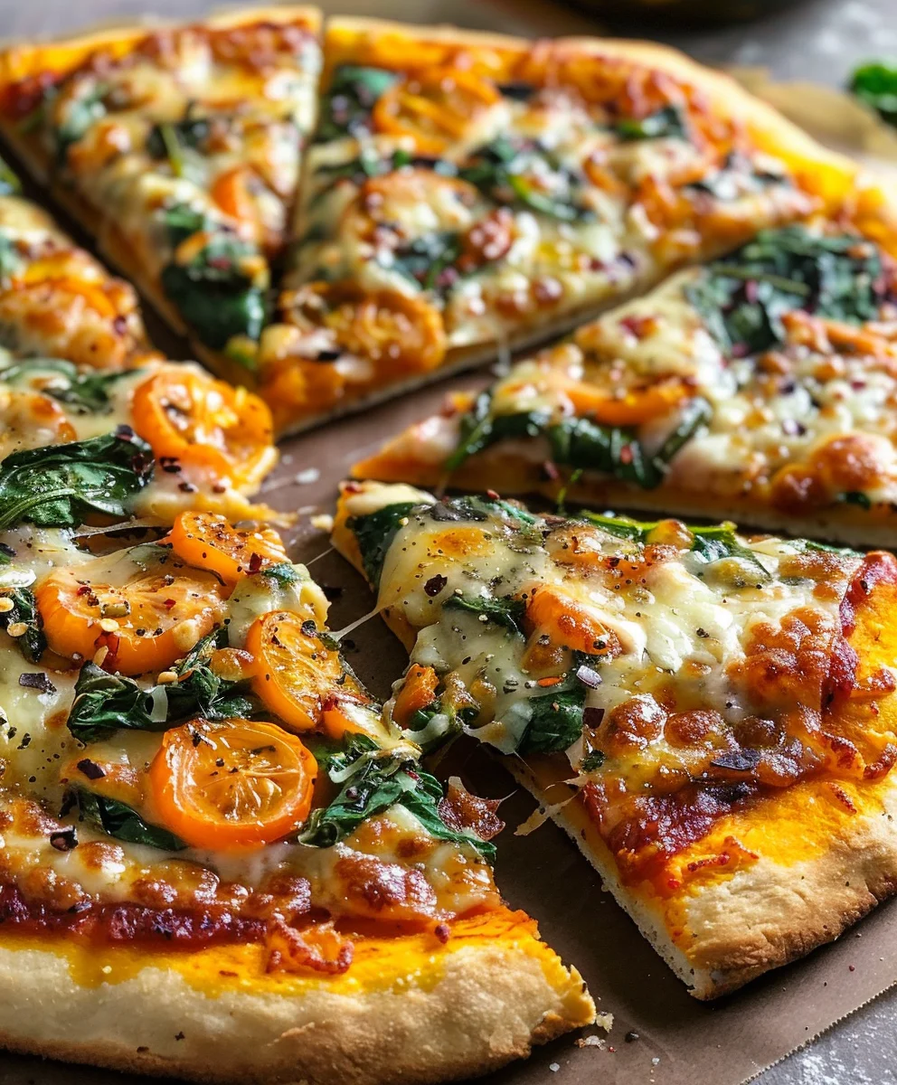 Deine Kürbispizza mit Spinat & Käse – Herbstgenuss pur!