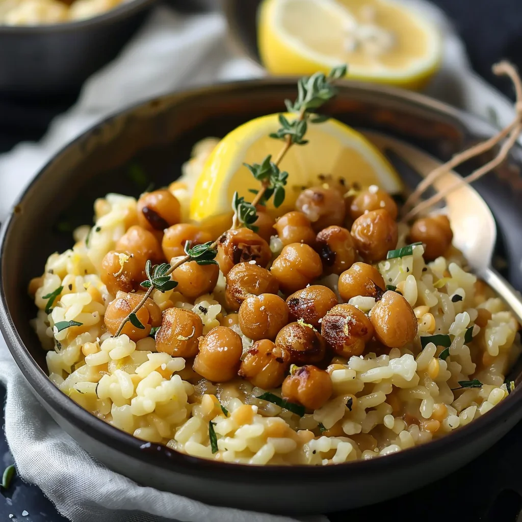 Ultimatives Zitronen Risotto mit Gebratenen Kichererbsen