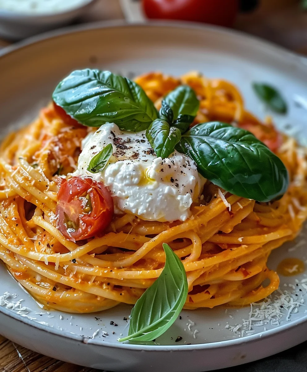 Cremige Tomaten Burrata Pasta