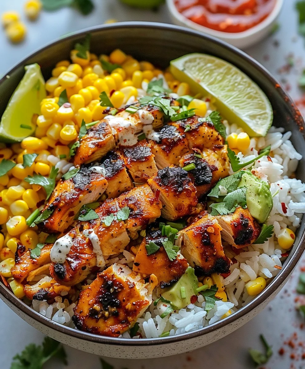 Street Corn Chicken Rice Bowl