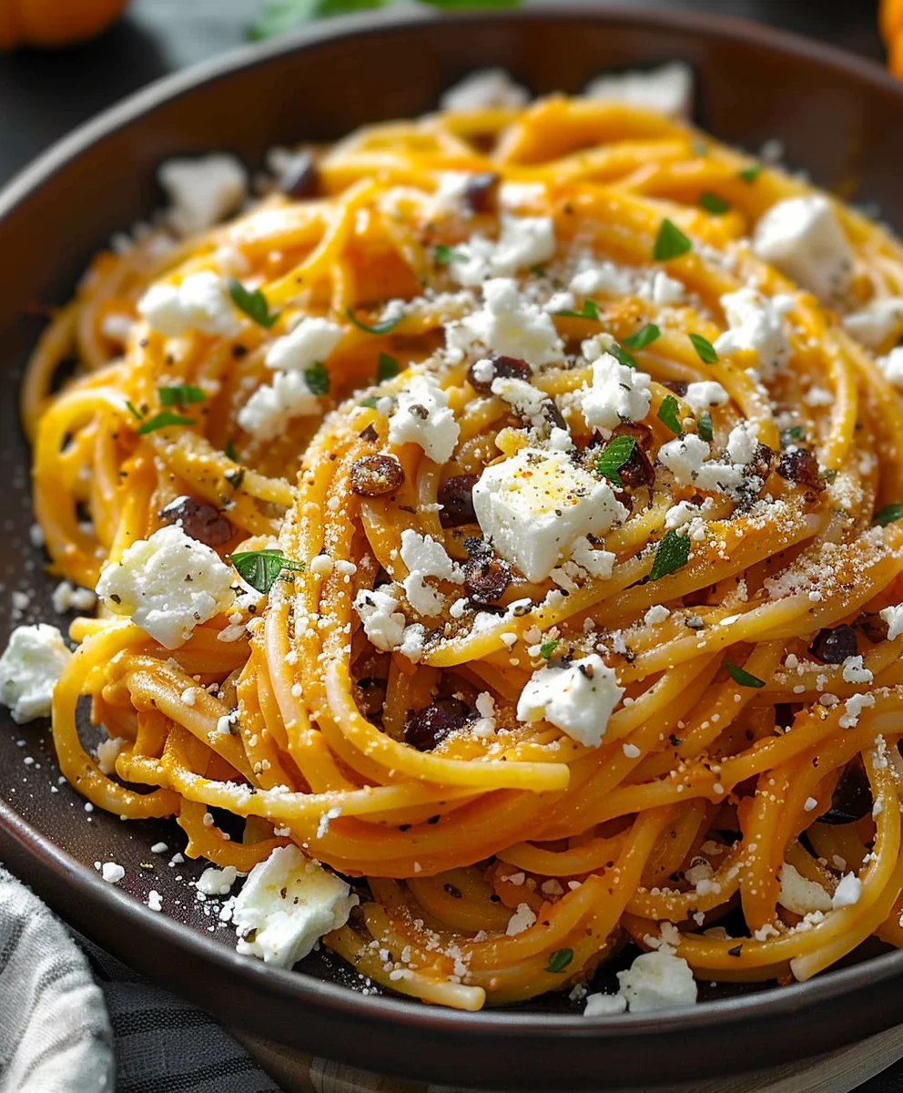 Kurbis Nudeln Mit Feta Das Einfache Und Leckere Rezept