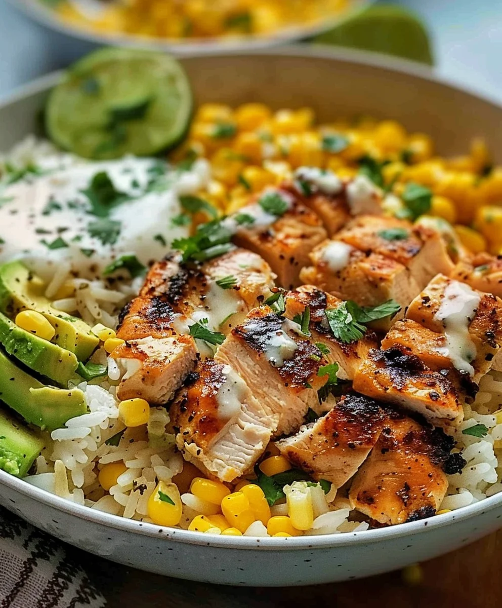 Schnelle Street Corn Hähnchen Reis Bowl – Lecker & einfach.