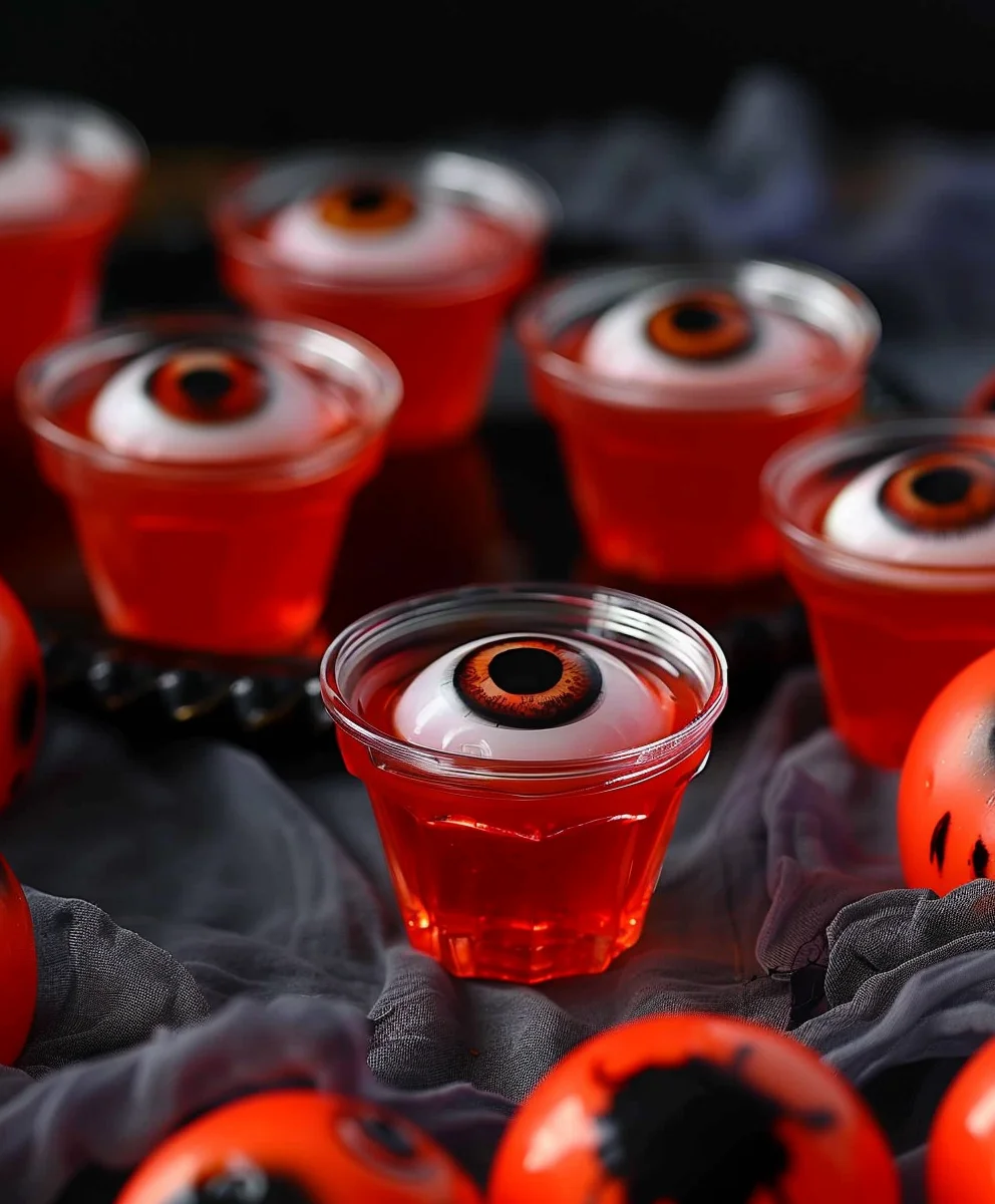 Halloween Augapfel Gelee-Shots