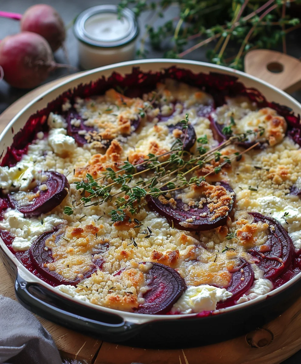 Rote Bete Gratin mit Ziegenkäse