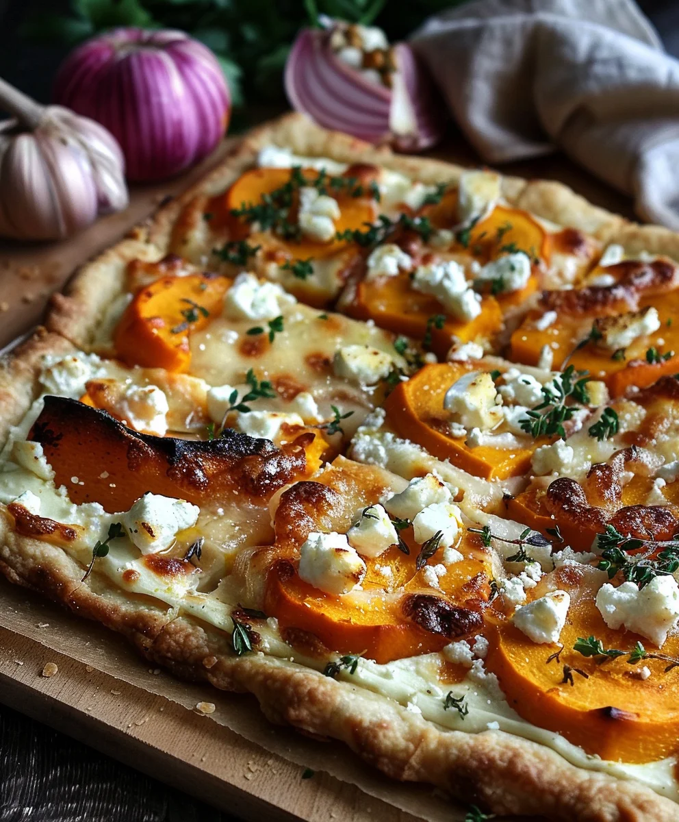 Kürbis Flammkuchen mit Feta Minuten Rezept – So schnell geht's!