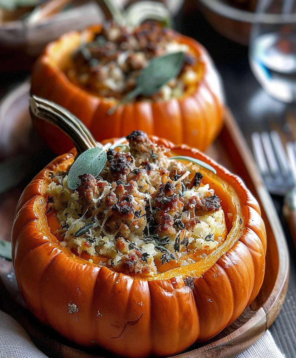 Gefüllte Kürbisse mit Truthahn & Salbei: Dein Herbstgenuss!