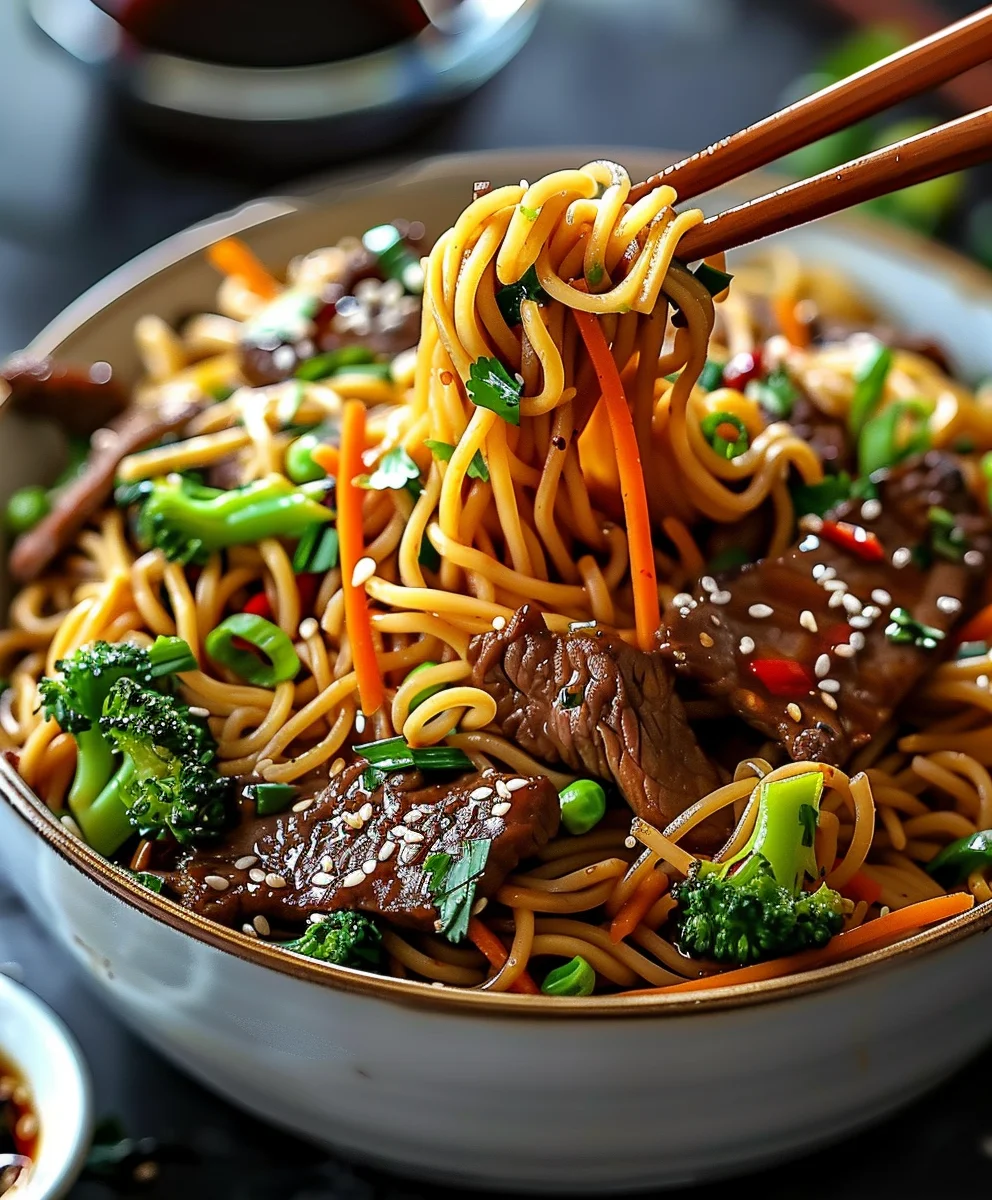 Beef Teriyaki Nudeln