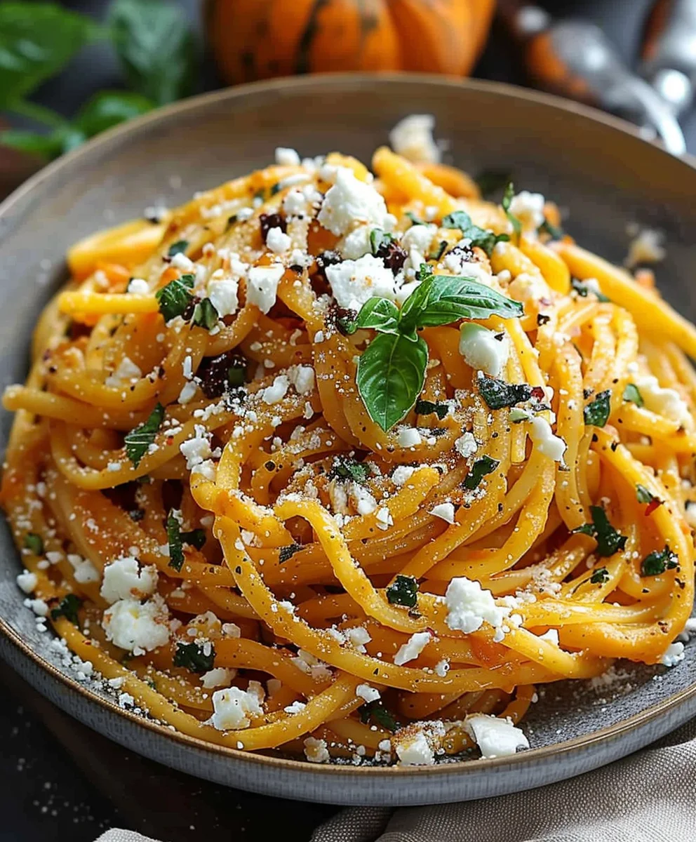 Kurbis Nudeln Mit Feta Das Einfache Und Leckere Rezept