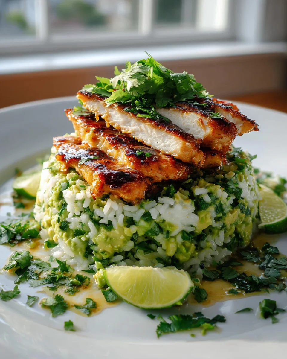 Dein Honig-Limetten Hähnchen Avocado Reis-Stapel Rezept