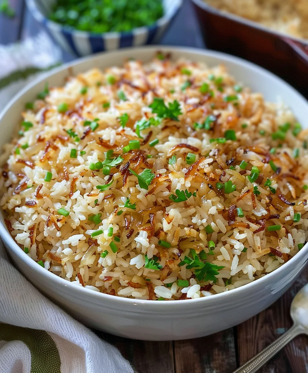 Französischer Zwiebel-Butter-Reis als Perfekte Beilage