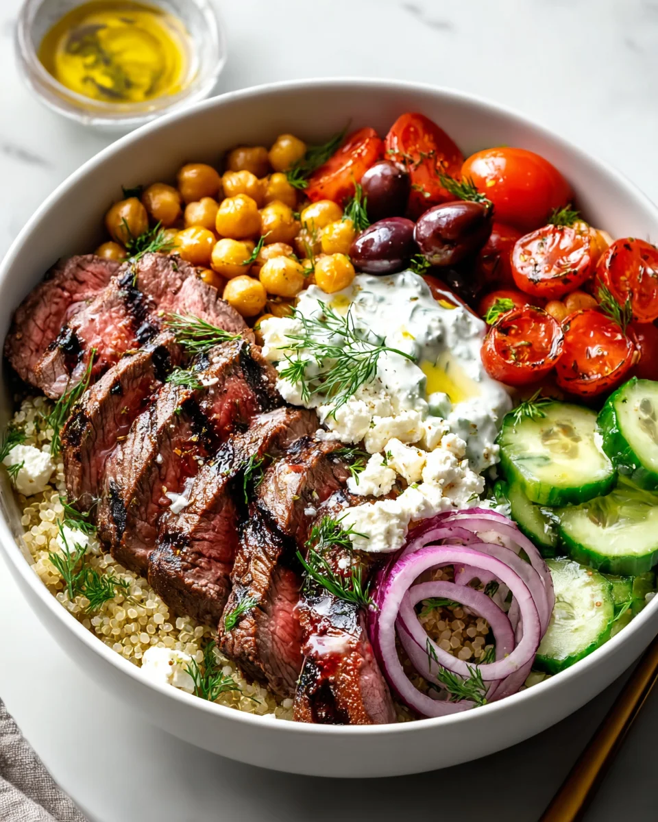 Mediterrane Steak Bowl Rezept – Gesund & Schnell genießen!
