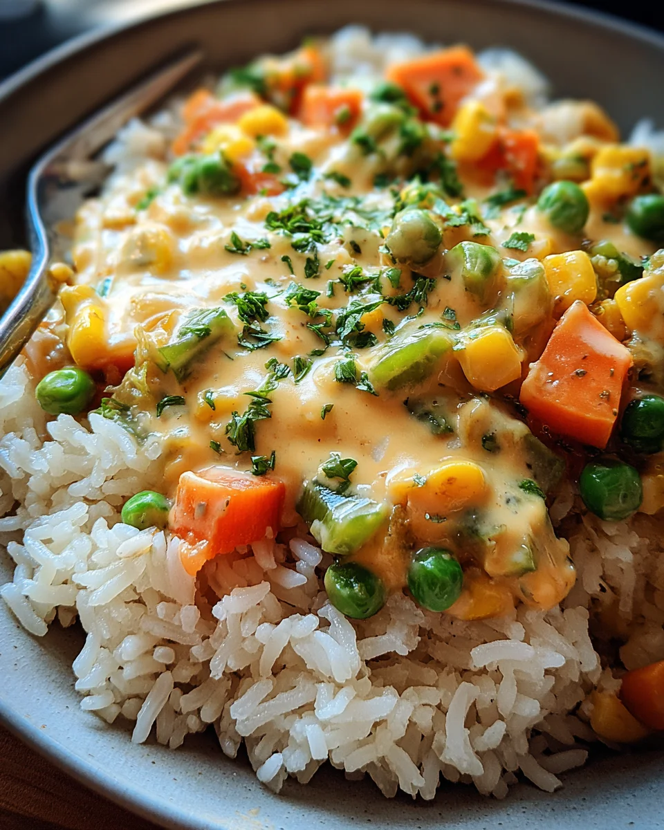 Cremiger Reis mit Gemüse & Frischkäse Sauce – Lecker!