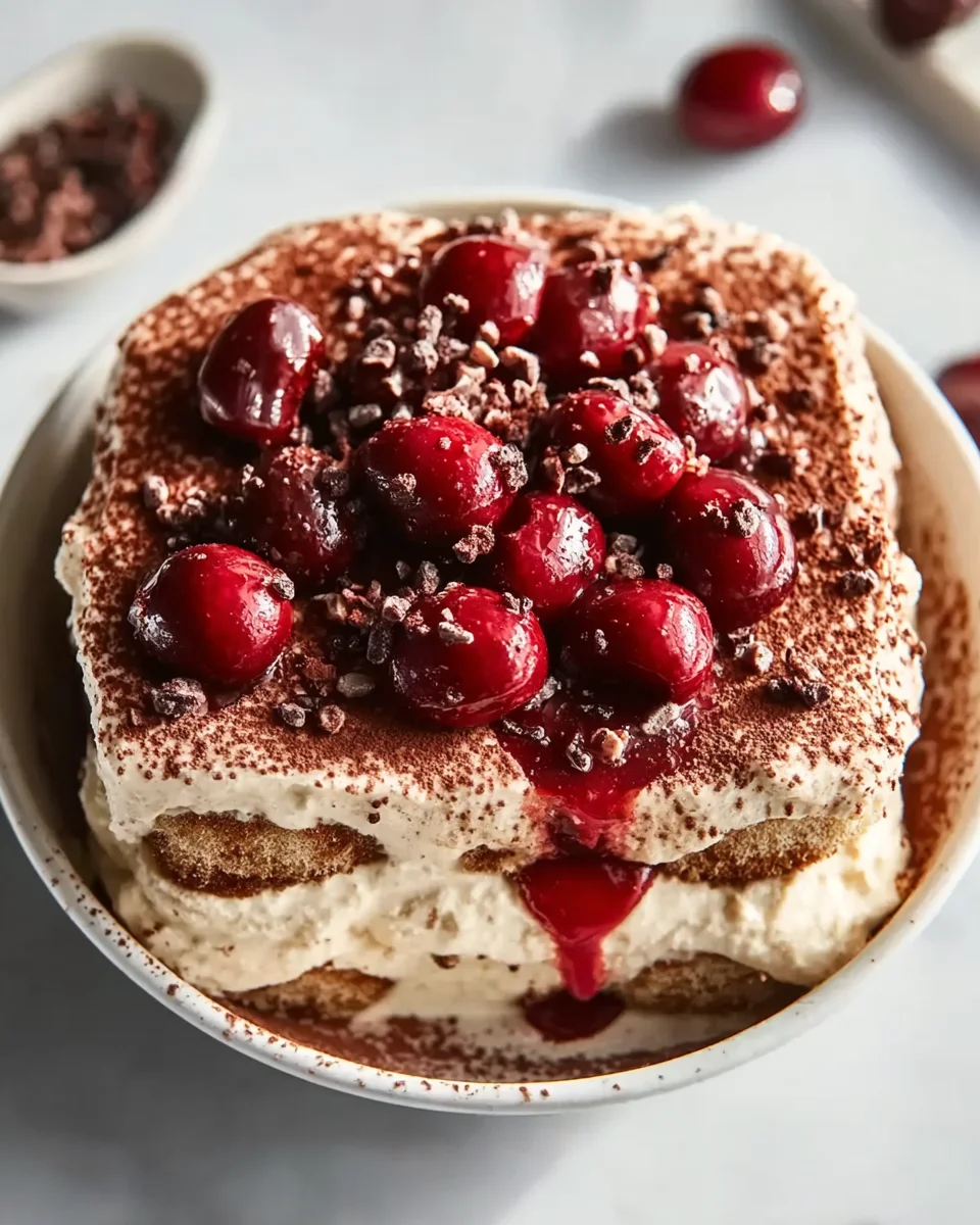 Exquisites Kirsch-Mandel Tiramisu: Ein himmlischer Traum