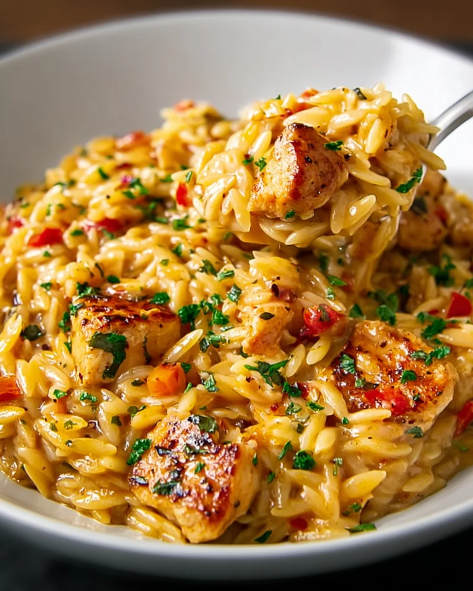 One-Pot Cajun Hähnchen Alfredo Orzo: Geschmack pur!