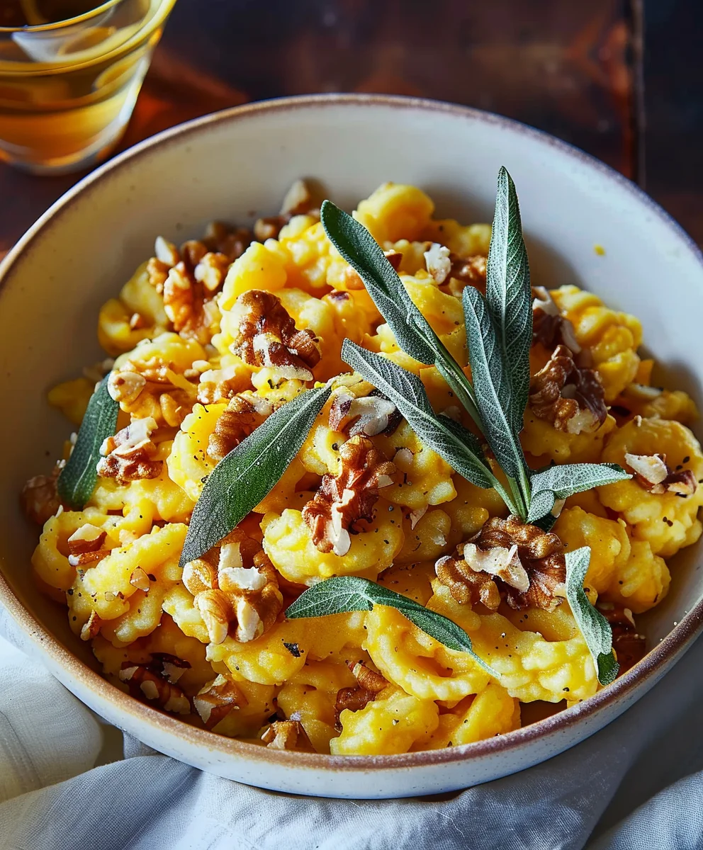 Kürbis Spätzle mit Walnuss-Salbei: Herbstgenuss pur!