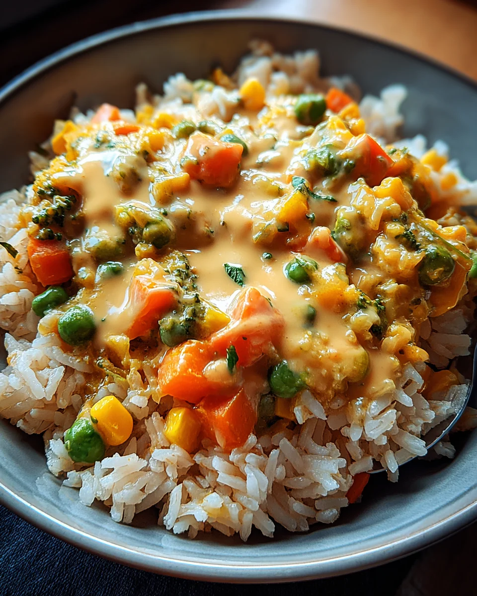 Cremiger Reis mit Gemüse & Frischkäse Sauce – Lecker!