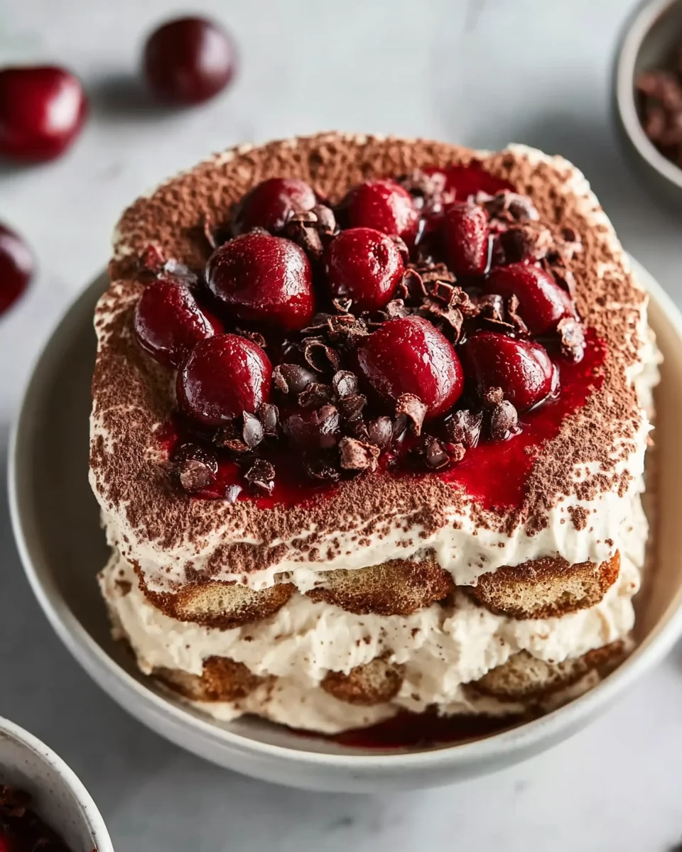 Exquisites Kirsch-Mandel Tiramisu: Ein himmlischer Traum