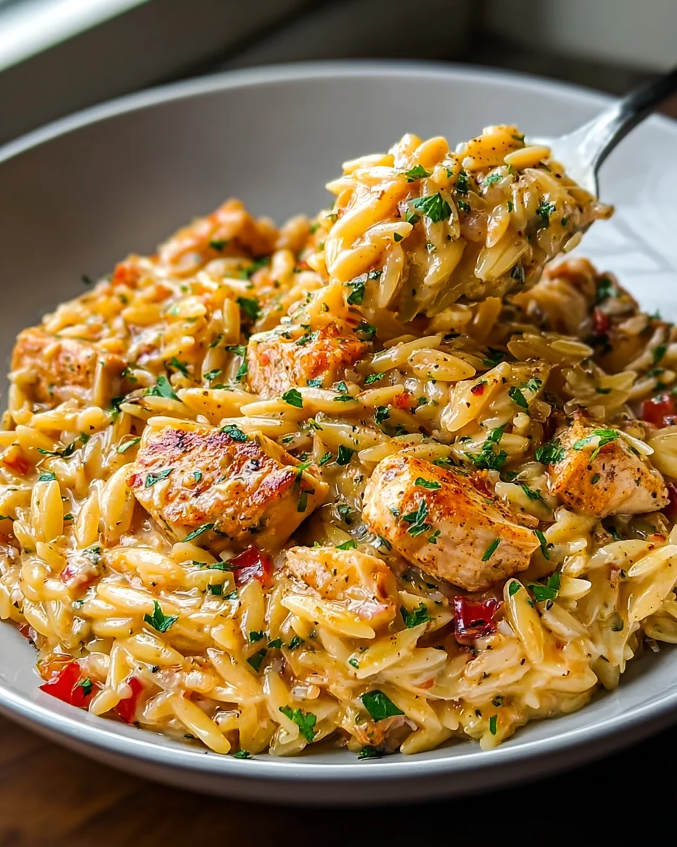 One-Pot Cajun Hähnchen Alfredo Orzo: Geschmack pur!