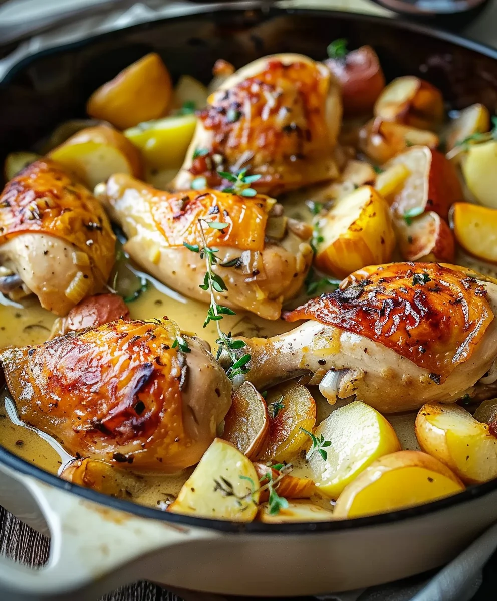 Köstliches Huhn Apfel Normandie Rezept – einfach & lecker!