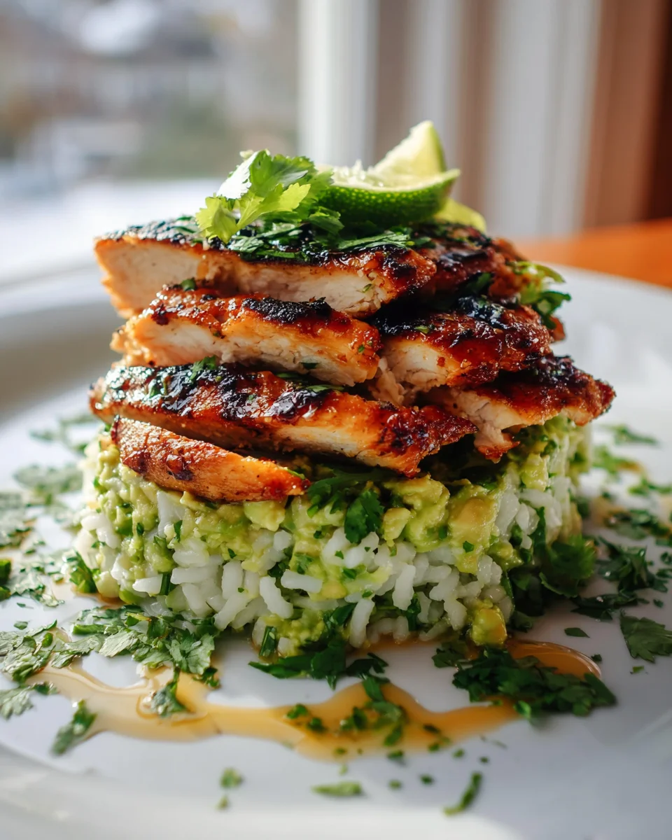 Dein Honig-Limetten Hähnchen Avocado Reis-Stapel Rezept