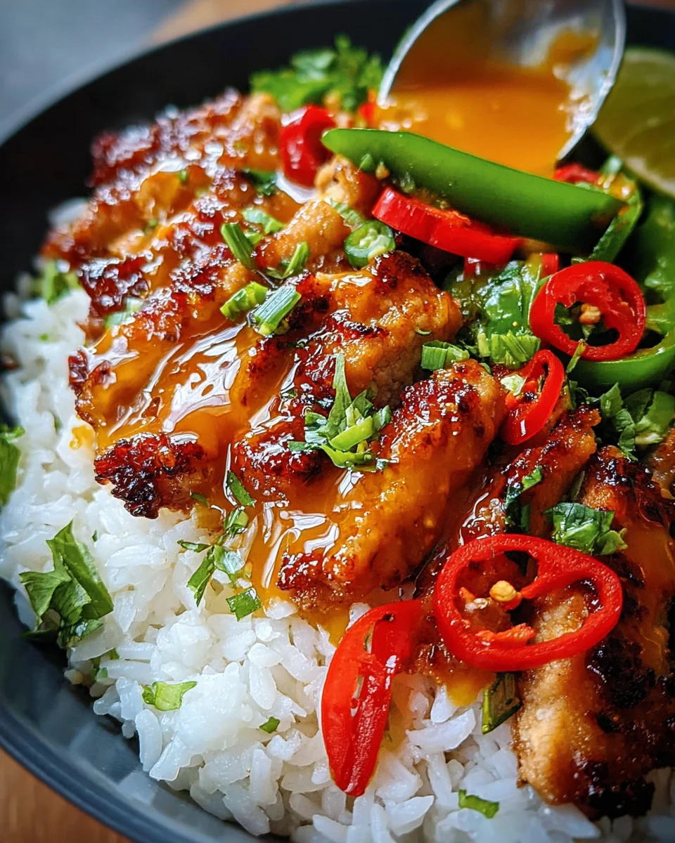Köstliche Süße Chili Hähnchen Bowl: Einfach in Minuten