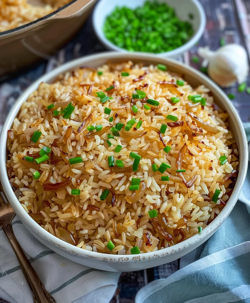 Cremiger Französischer Zwiebel-Butter-Reis – Die Top-Beilage