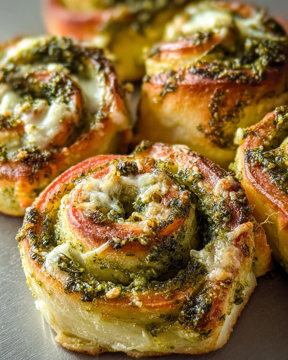 Pizzaschnecken mit Pesto & Mozzarella: Lecker & schnell!