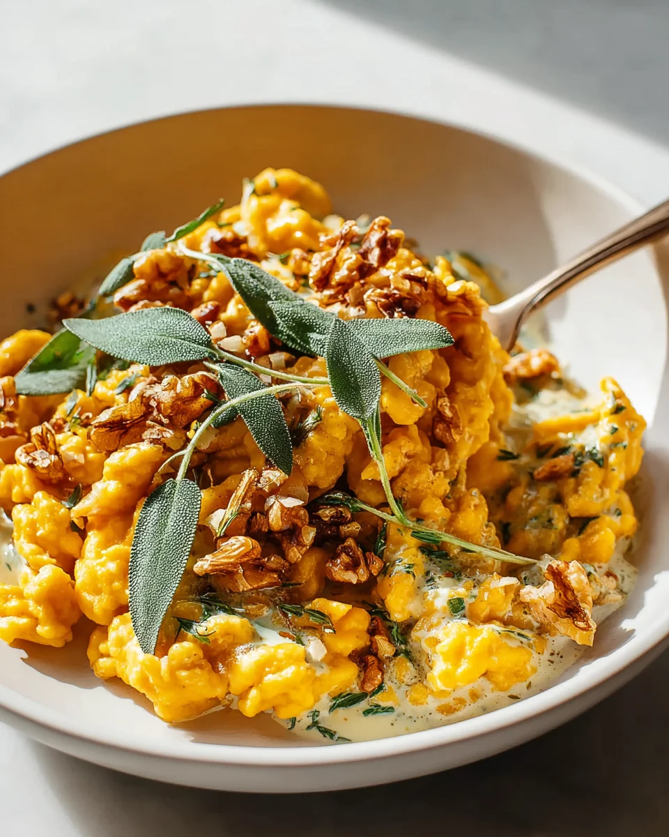 Kürbis Spätzle Walnuss Salbei: Dein schnelles Herbst-Rezept.