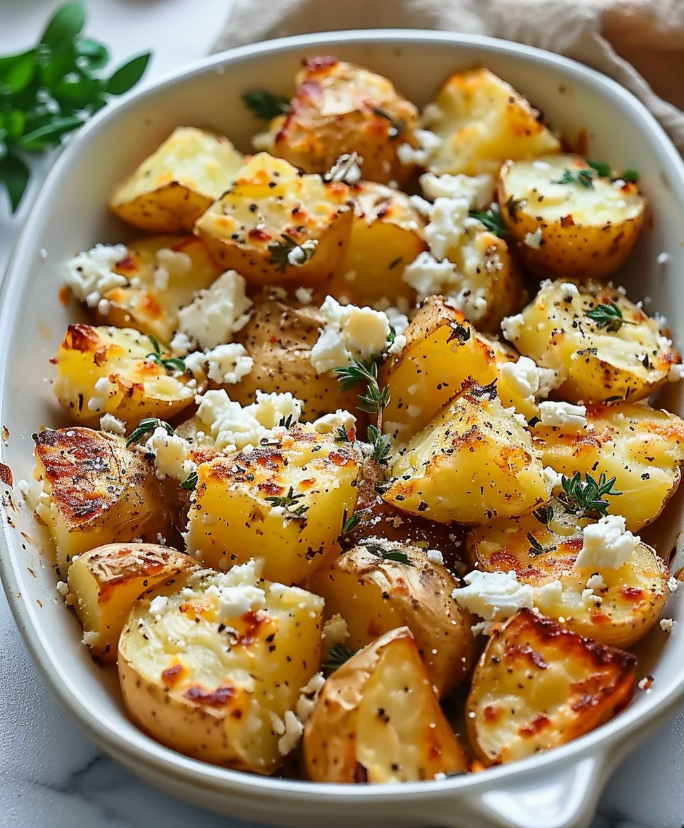 Einfache Baked Feta Potatoes: Gesund & schnell zubereitet