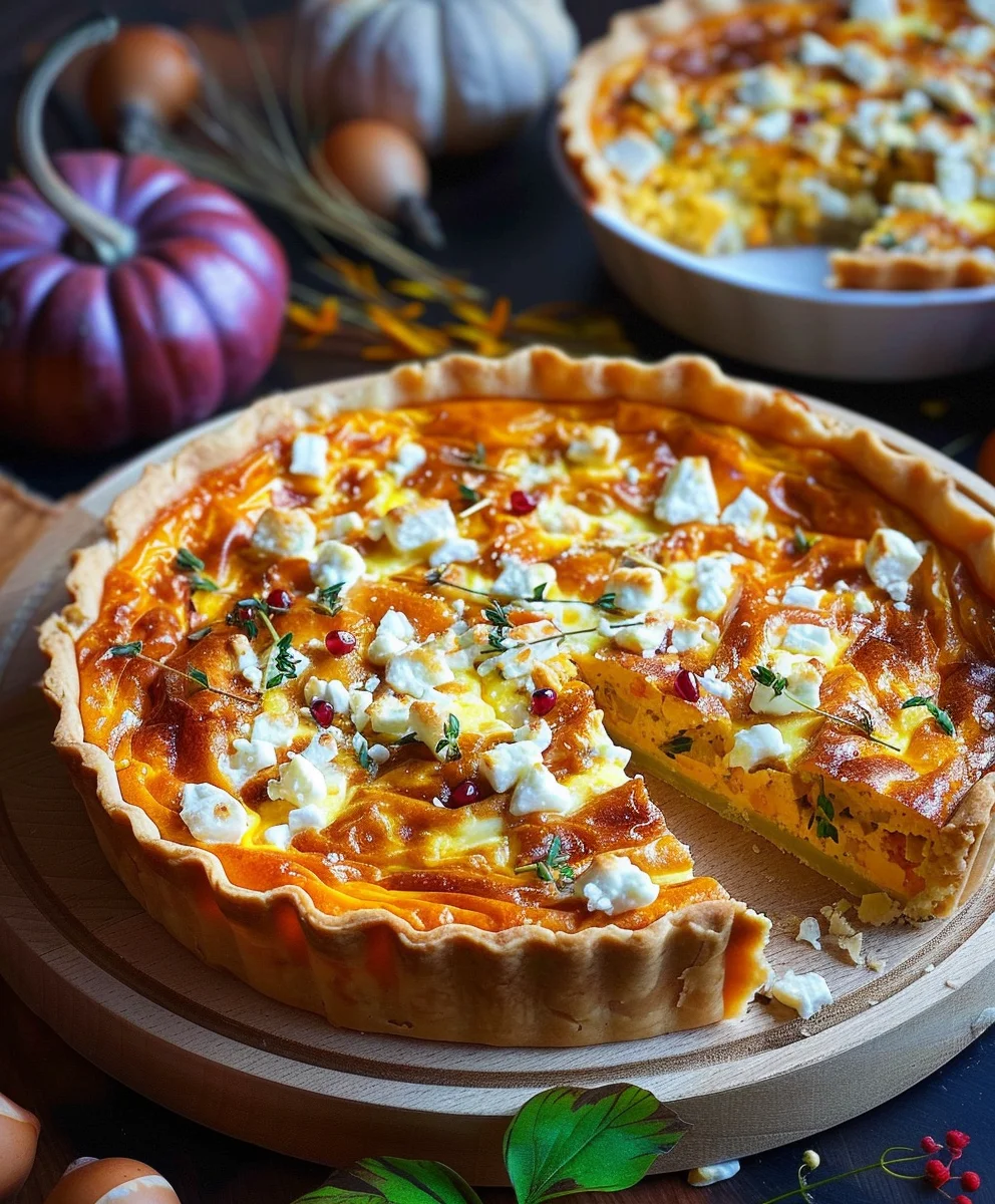Einfache Kürbis Quiche mit Feta: Herbstgenuss, der begeistert!
