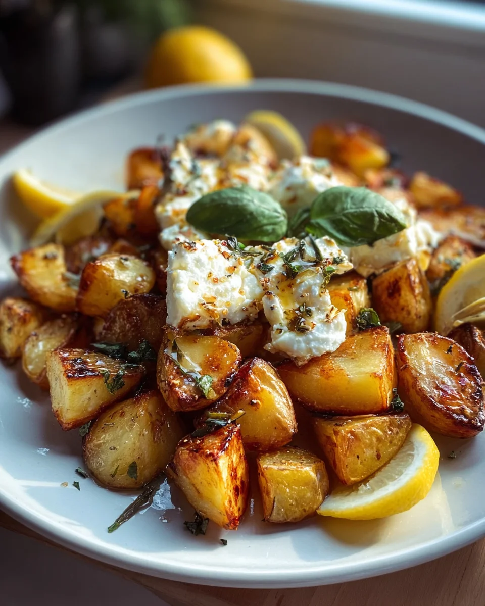 Geröstete Kartoffeln mit Feta & Knoblauch: Einfach & lecker