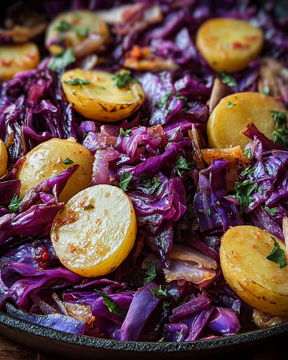Deftige Rotkohl Pfanne mit Kartoffeln: Einfach & lecker!