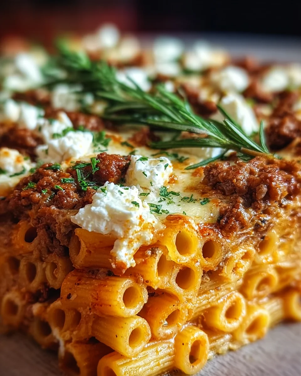Griechischer Nudelauflauf mit Feta & saftigem Hackfleisch