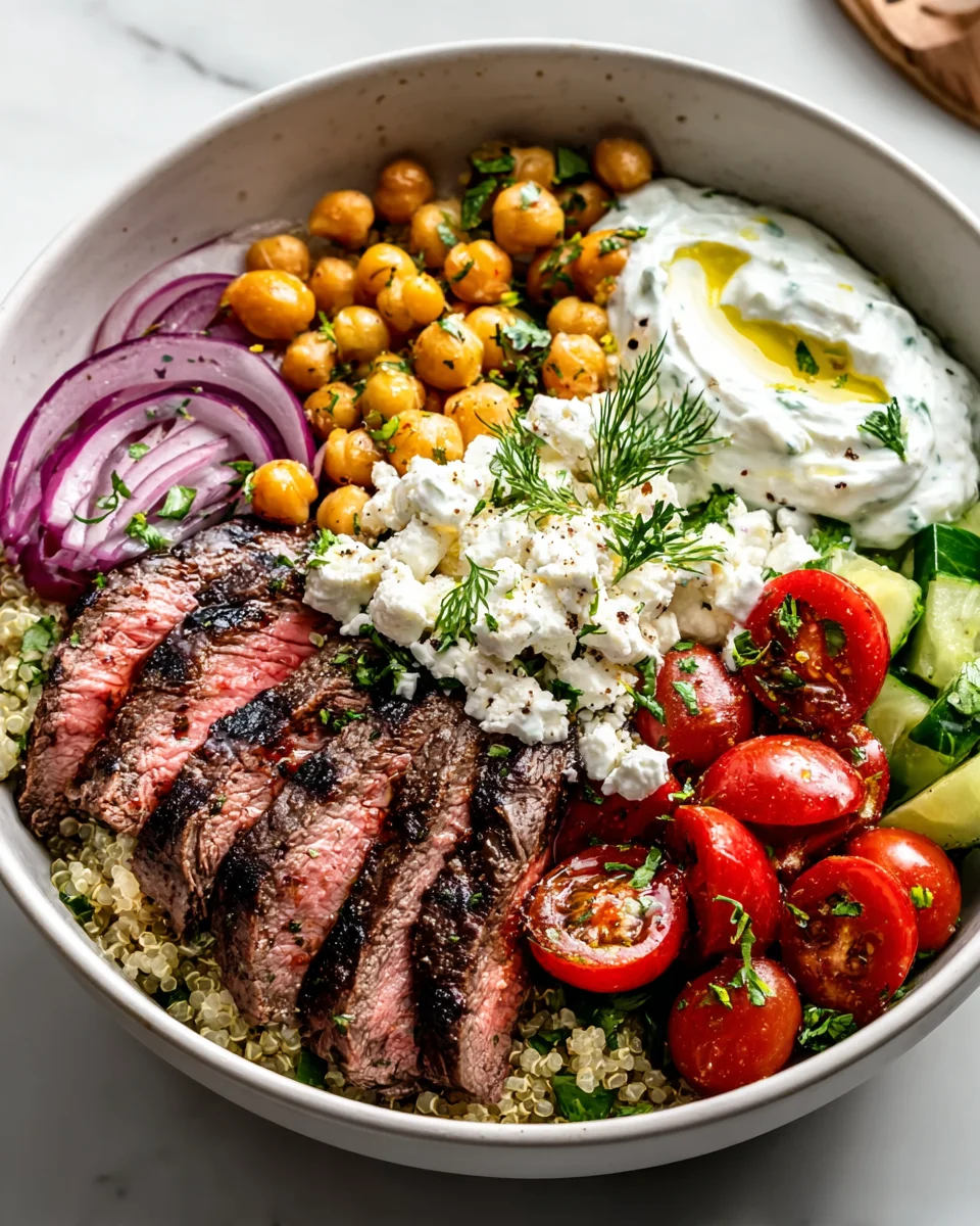 Mediterrane Steak Bowl Rezept – Gesund & Schnell genießen!
