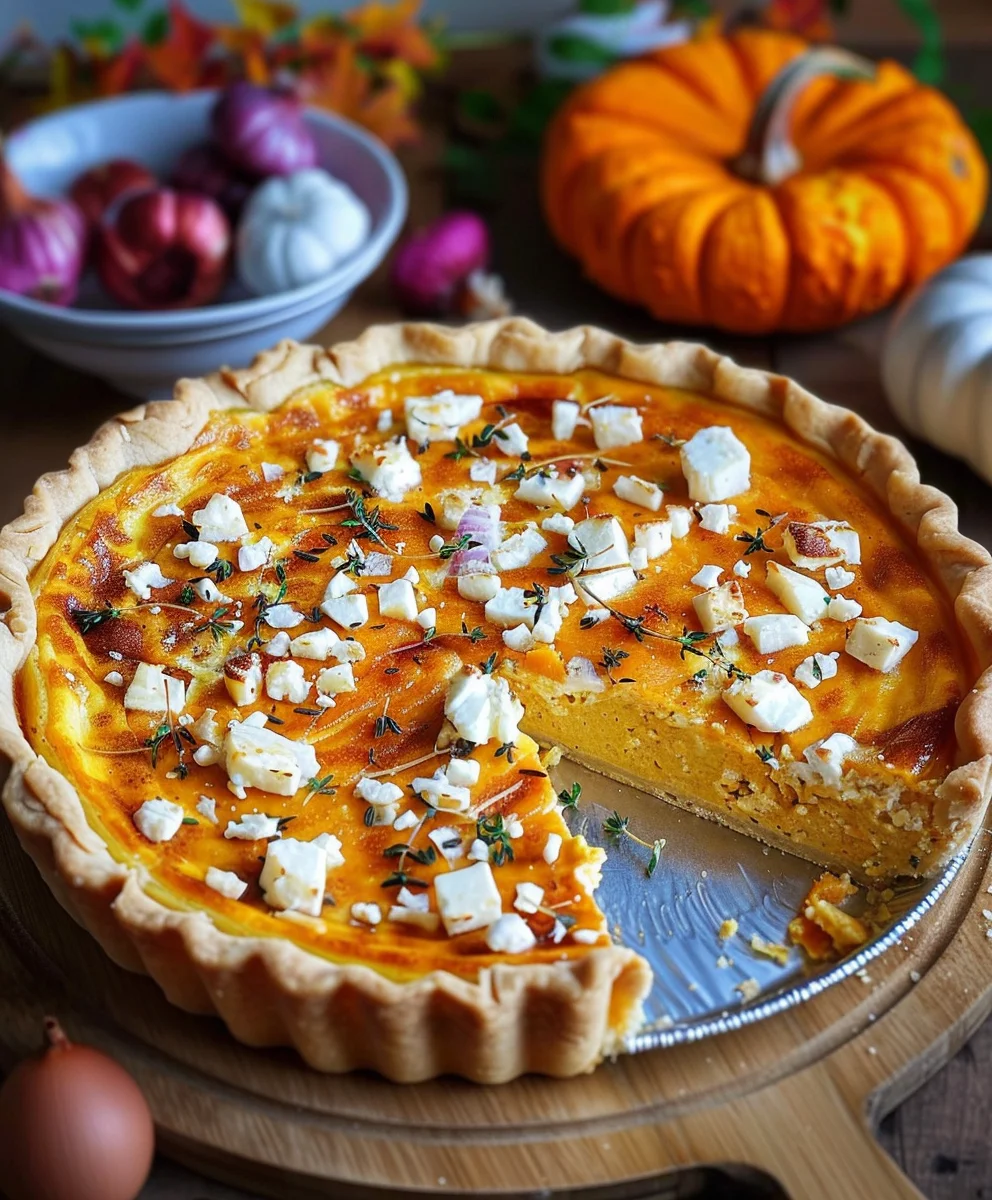 Herbstliche Kürbis-Feta-Quiche: Schnell & unwiderstehlich!
