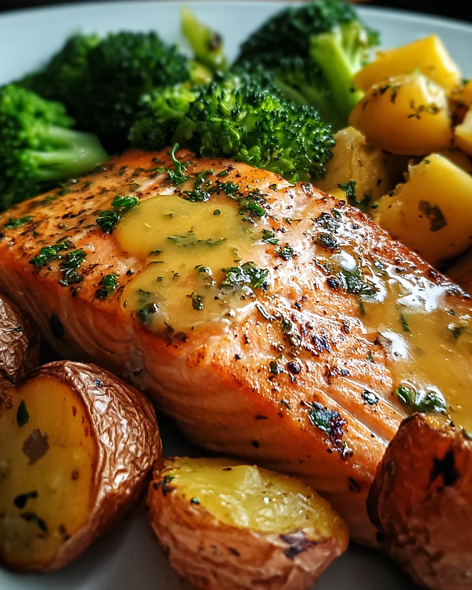Perfekter Zitronenbutterlachs: Knusprige Kartoffeln & Brokkoli