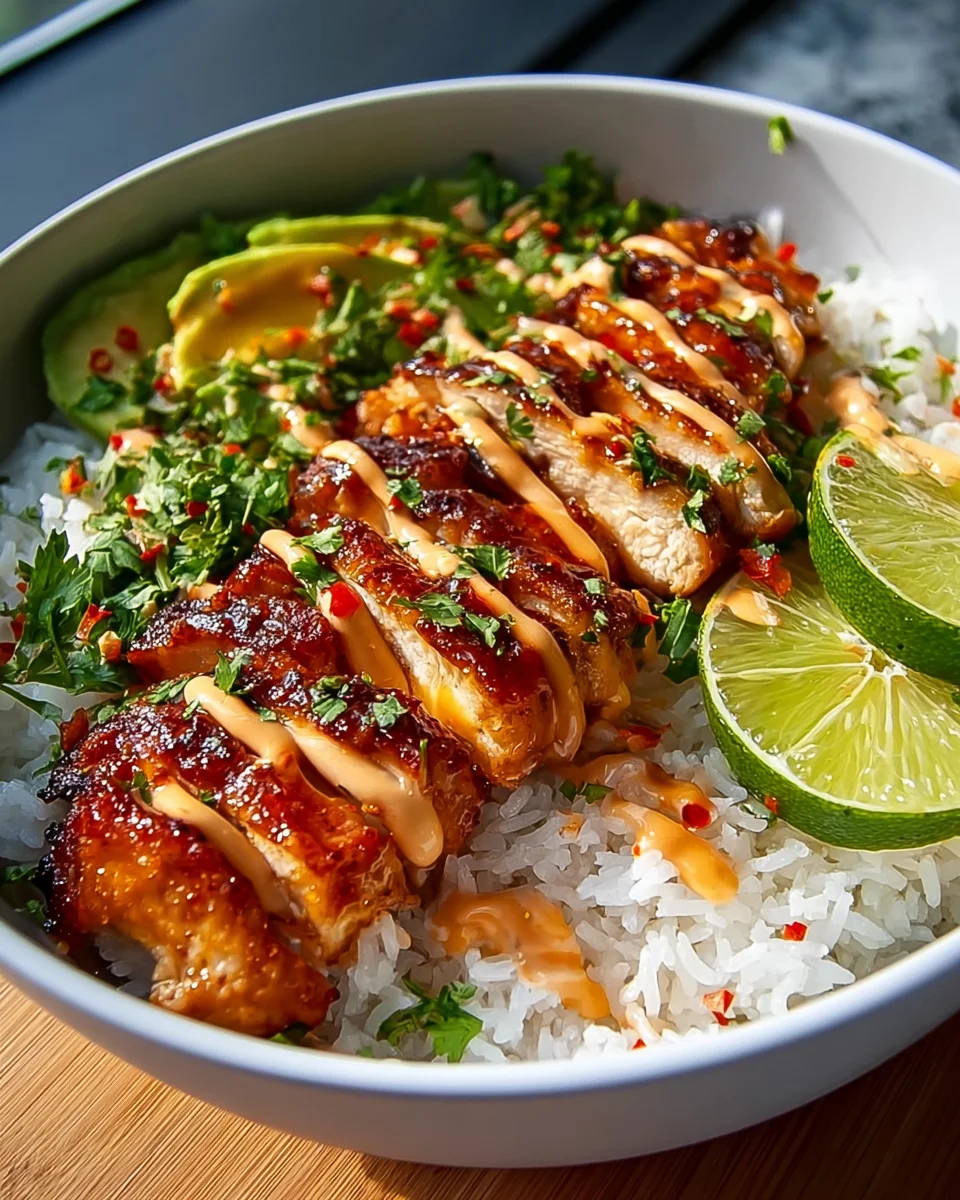 Sweet Chili Hähnchen Bowl: Exotischer Genuss mit Kokos-Lime