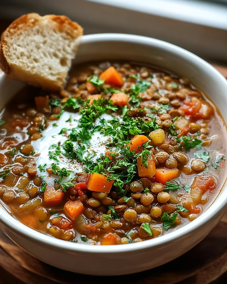 Einfache Mediterrane Linsensuppe mit kräftigen Aromen
