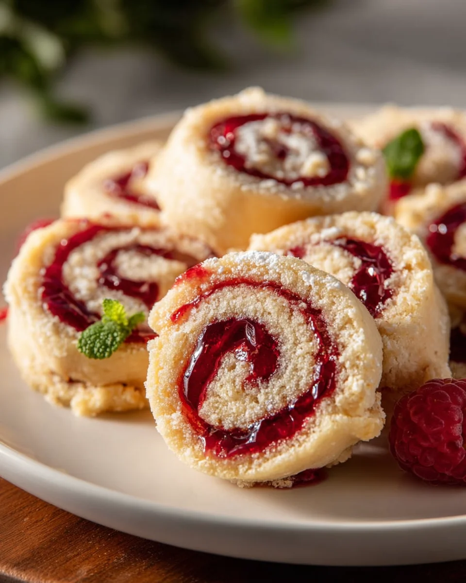 Himbeer Murbteig Rollchen