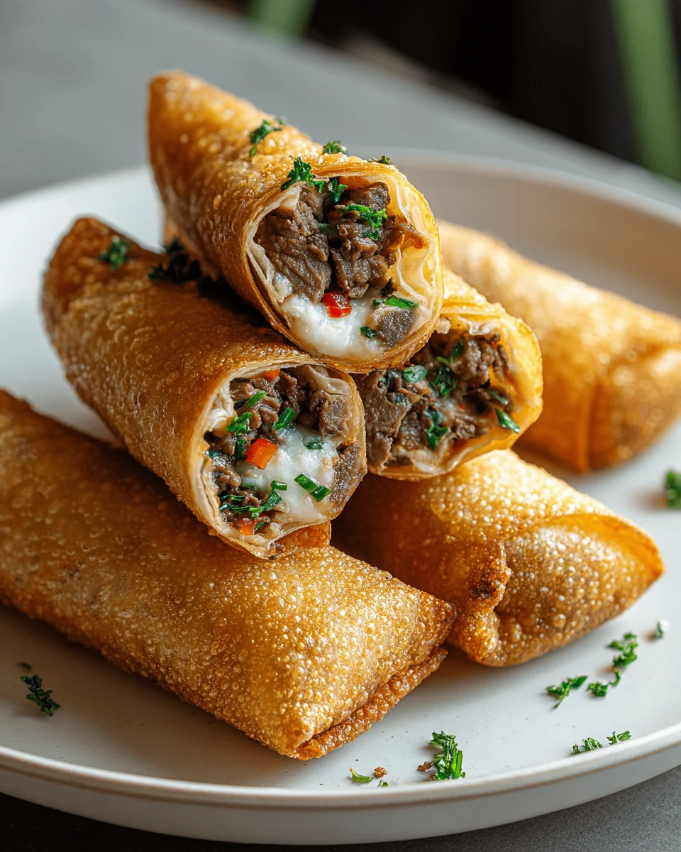Leckere Philly Cheesesteak Frühlingsrollen selber machen!
