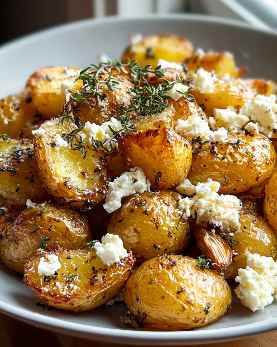 Knusprige Ofenkartoffeln mit Feta & Knoblauch-Genuss