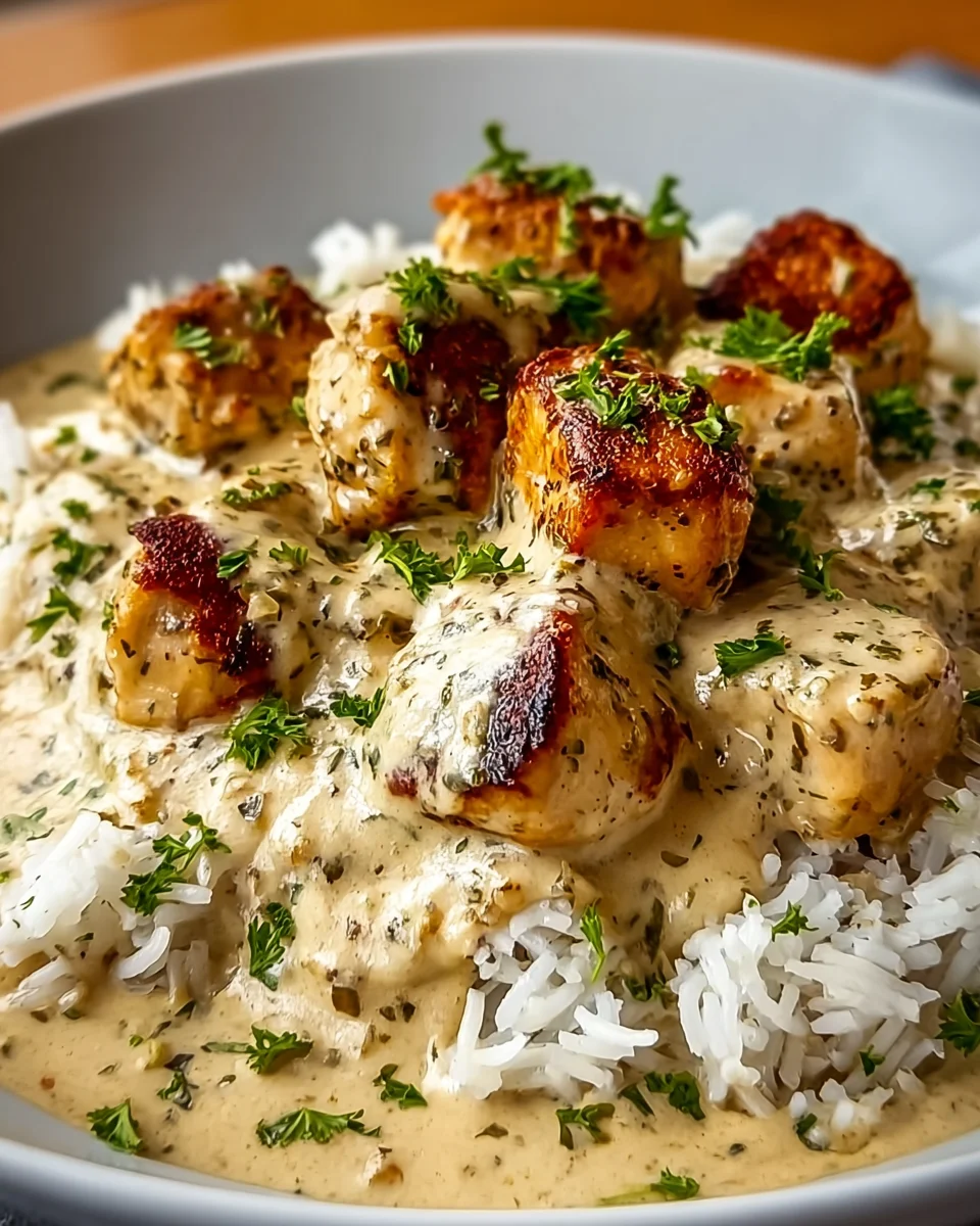 Cremig Geschmortes Hähnchen mit Reis – Dein Wohlfühlessen