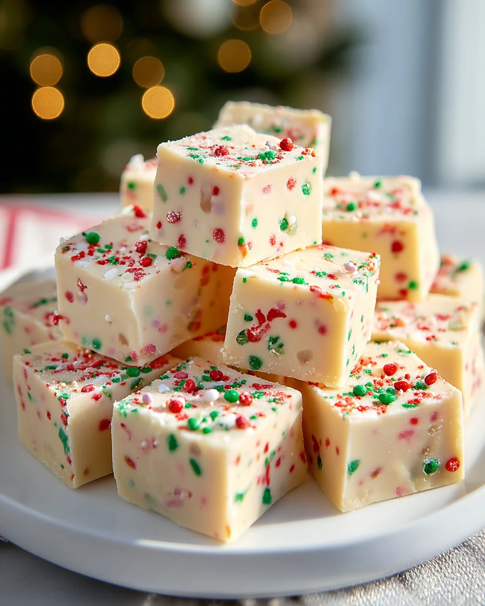 Einfaches Zuckerkeks-Weihnachts-Fudge für Festtagsfreude