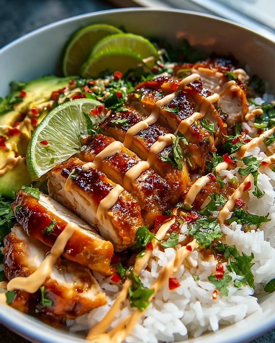 Sweet Chili Hähnchen Bowl: Exotischer Genuss mit Kokos-Lime