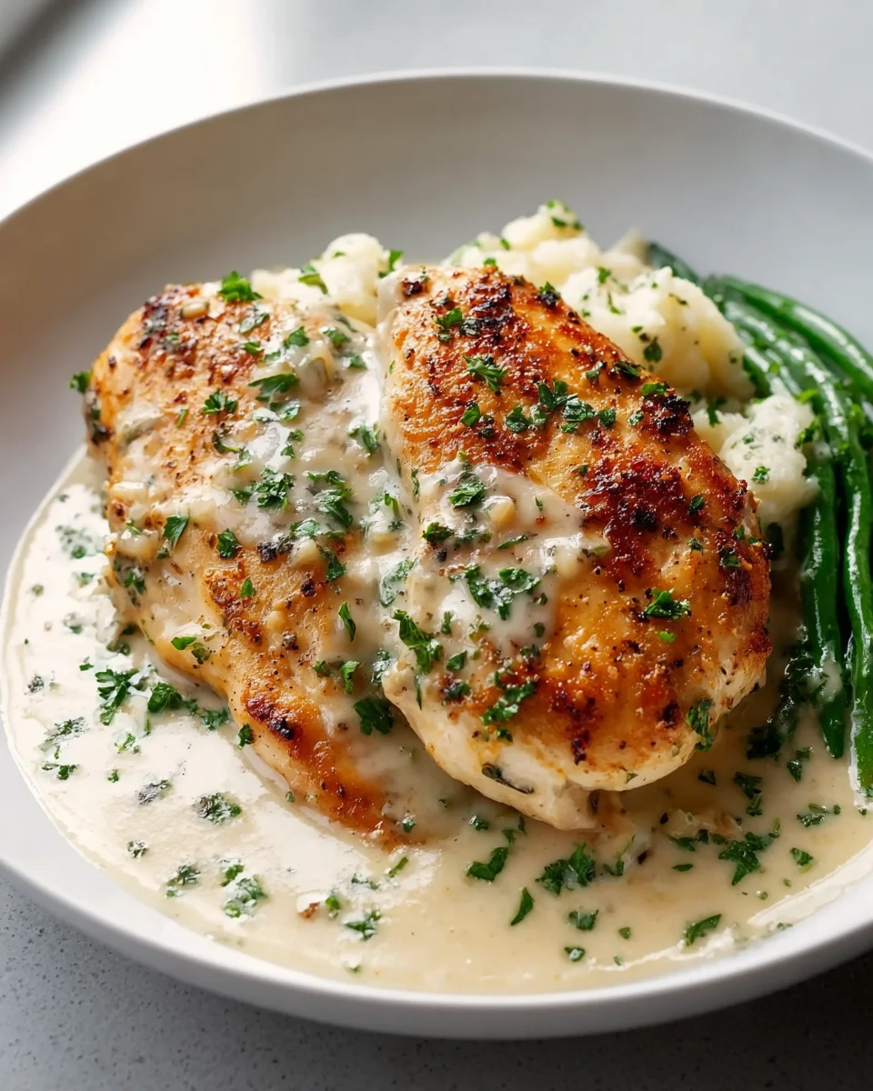Cremige Knoblauch-Parmesan-Hähnchenbrust – einfach lecker!