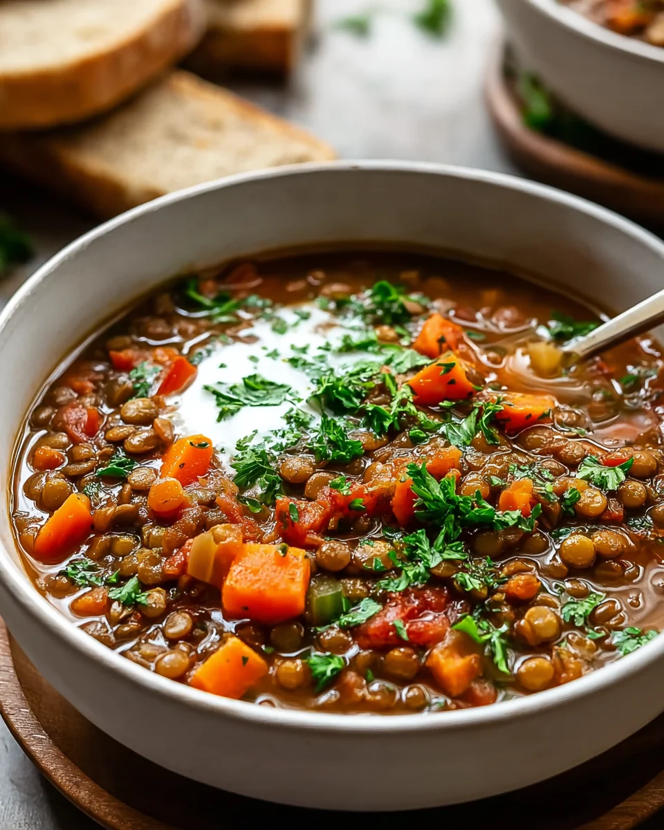 Einfache Mediterrane Linsensuppe mit kräftigen Aromen