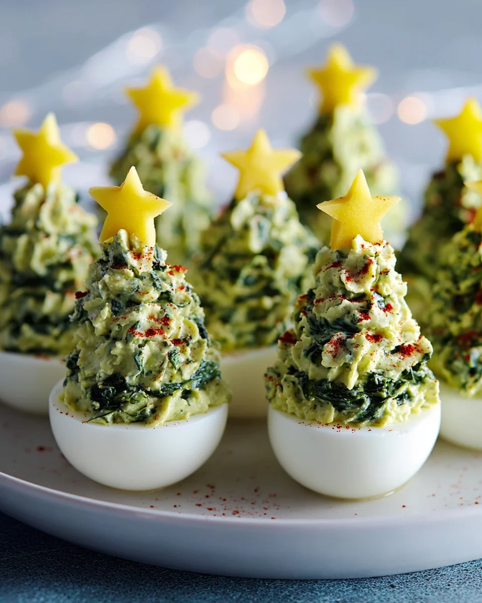 Weihnachtsbaum gefüllte Eier - Festliches Rezept für Deviled Eggs