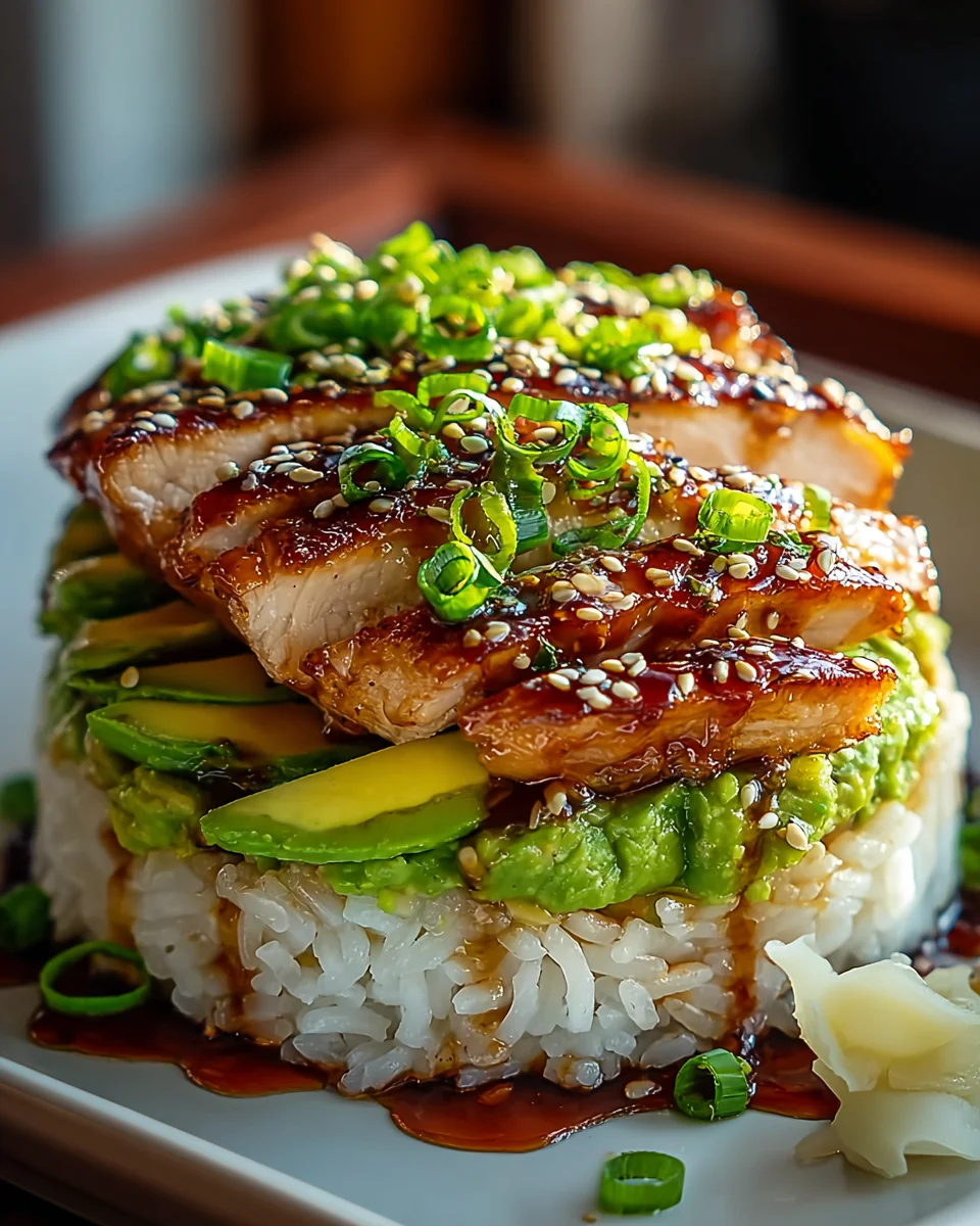 Teriyaki Hähnchen Avocado Stapel: Lecker & Gesund Genießen!
