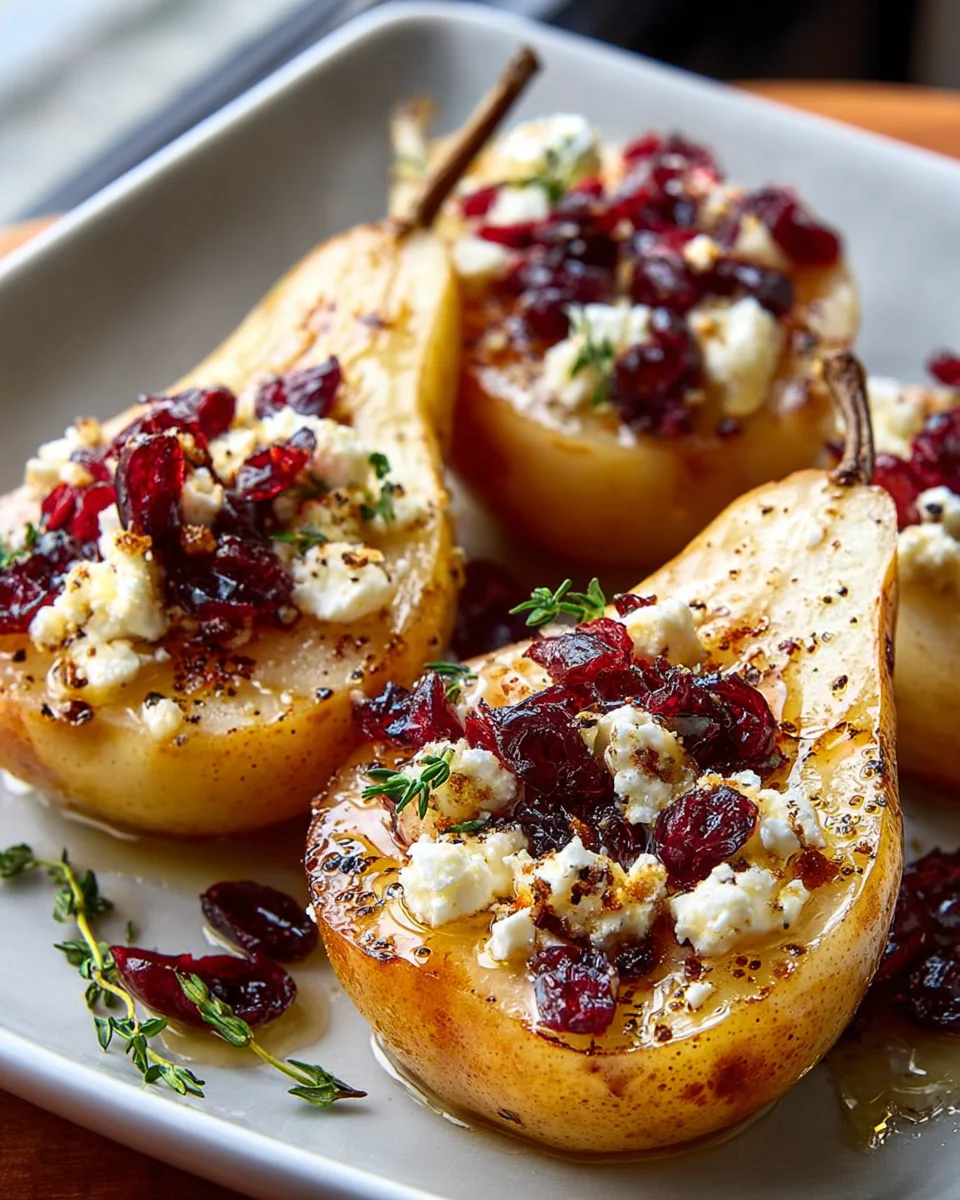 Gebackene Birnen mit Feta & Honig: Süß-salzige Leckerei!